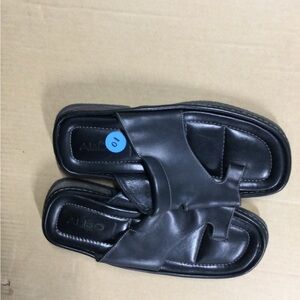 Aldo Men's Black Leather Sandals